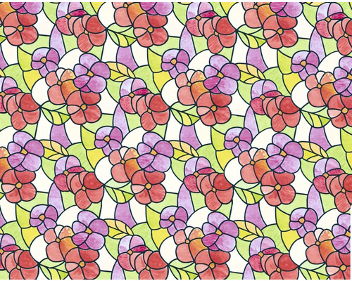 Blumenmuster-Tapete mit Blüten und Blättern