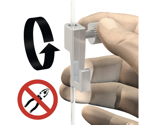 Système de fixation avec fonction de rotation et symbole d''utilisation sans pince