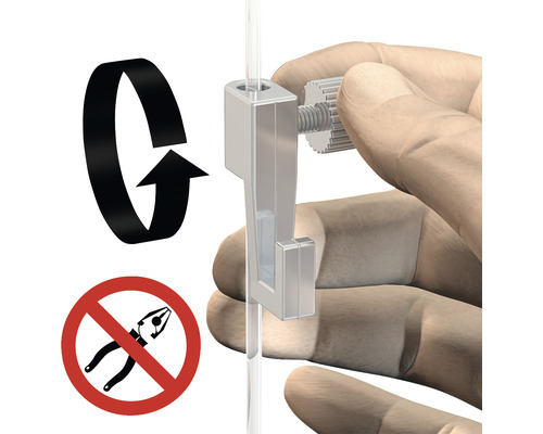 Ajustement du système d’accrochage de tableaux sans pince et avec mouvement de rotation