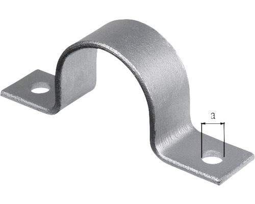 Rohrschelle aus Metall mit Befestigungslöchern