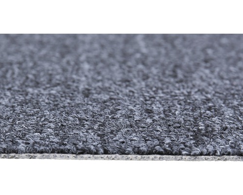 Nahaufnahme eines grauen Teppichs mit Schlingenstruktur