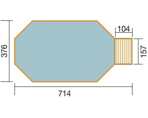 Plan du chalet de jardin avec dimensions