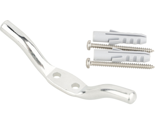 Kleiderhaken aus Metall mit Schrauben und Dübeln