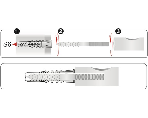 Anleitung zur Montage von Dübeln mit Schrauben