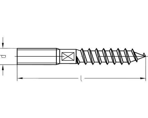 Dessin technique d''une vis à bois avec indications de dimensions