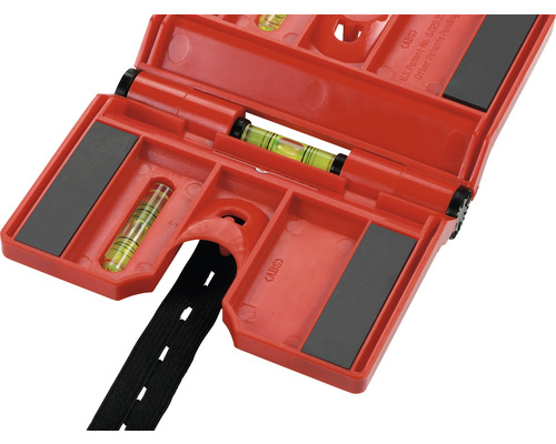 Niveau à bulle pour tuyaux avec aimants et courroie