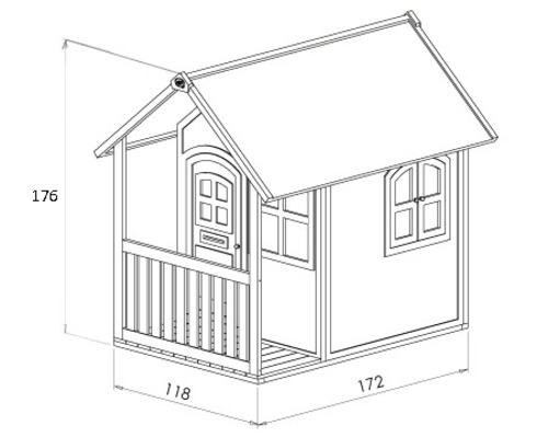 Illustration d''une cabane de jeux avec dimensions.