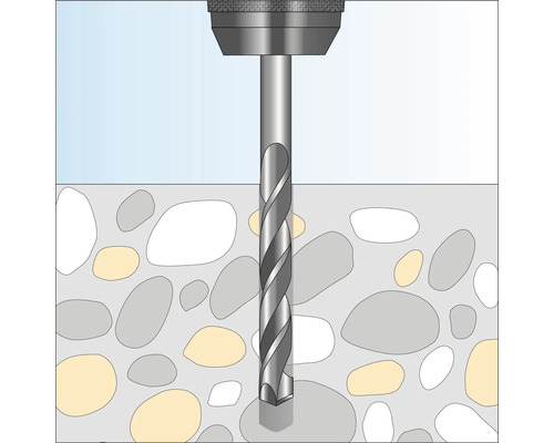 Bohrer bohrt in Steinoberfläche