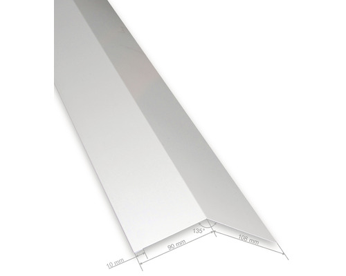 Winkelleiste mit den Maßen 10 mm, 90 mm und 108 mm mit einem Winkel von 135 Grad