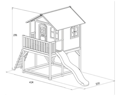 Illustration d''une aire de jeux avec toboggan et échelle.