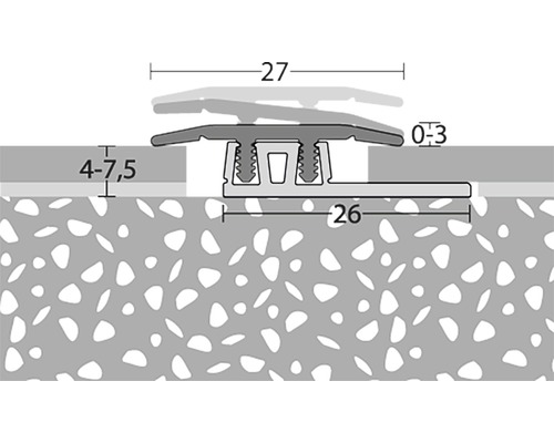 Illustration eines Übergangsprofils mit Maßangaben