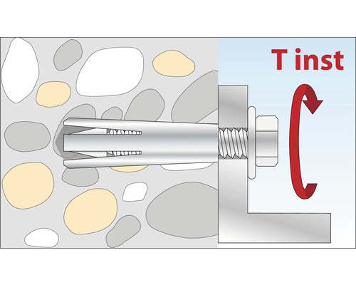 Illustration eines Schwerlastankers mit Drehmomentmontage