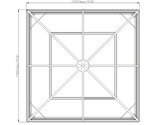 Vue de dessus d''un pavillon avec des dimensions