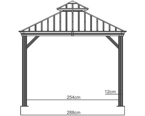 Schéma technique d''un pavillon avec dimensions