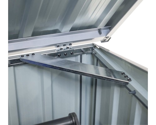 Detailansicht des Öffnungsmechanismus einer Gerätebox