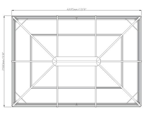 Dessin technique d''un pavillon rectangulaire avec des cotes