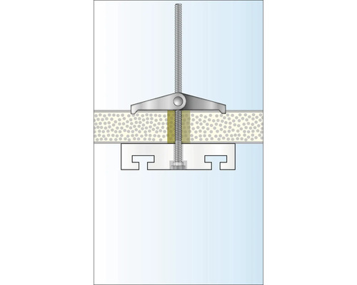 Illustration d''une fixation à bascule dans un mur