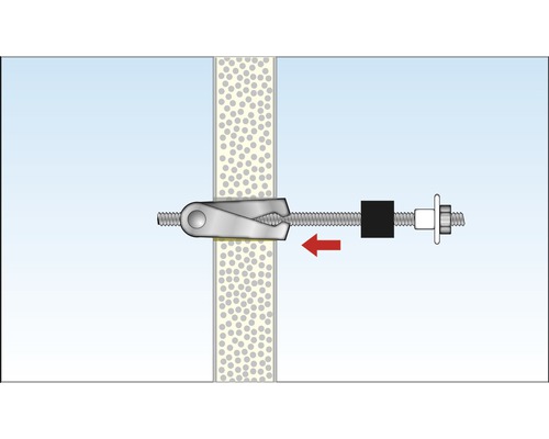 Illustration d''une fixation pour cloison sèche en utilisation