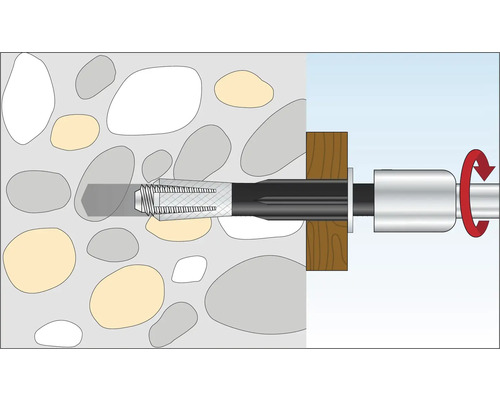 Illustration d''une douille d''ancrage pour la fixation dans le béton
