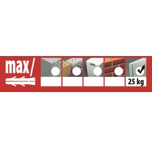 Chevilles pour corps creux en métal (chevilles et vis) MHD-S + Acrobat M8/55, 25 unités