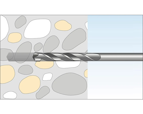 Illustration eines Steinbohrers im Einsatz