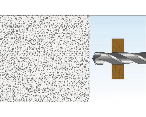 Bohrvorführung in Betonwand mit Holz