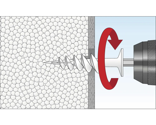 Illustration de l''installation d''une cheville d''isolation avec un tournevis