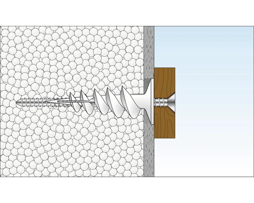 Fixation d''une vis avec cheville dans un mur