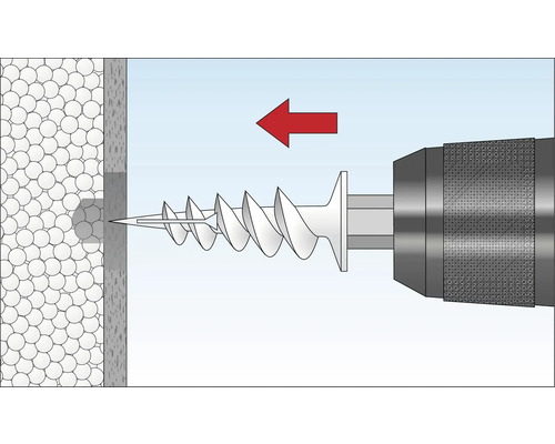 Perceuse vissant une vis dans un mur