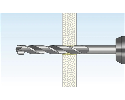 Bohrer bohrt durch Material