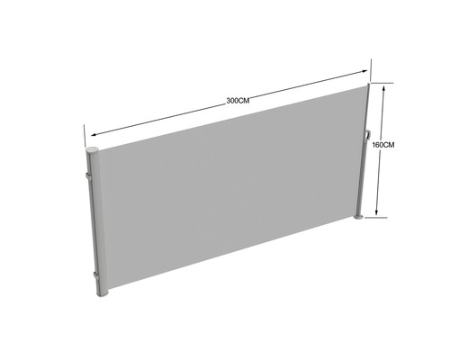 Store latéral mesurant 300 cm sur 160 cm.