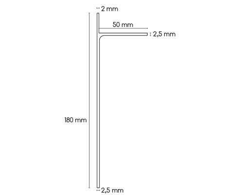 Schéma technique d''un profilé en chapeau avec dimensions