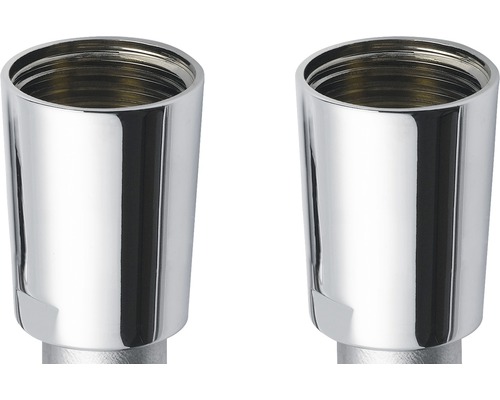 Deux rosaces de siphon chromées