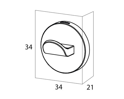 Dessin d''un bouton rotatif avec dimensions