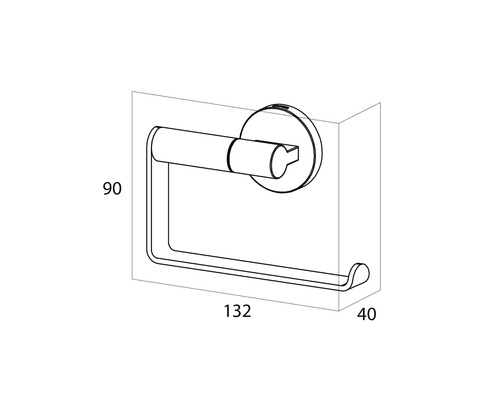 Dessin technique d''un porte-papier toilette avec dimensions