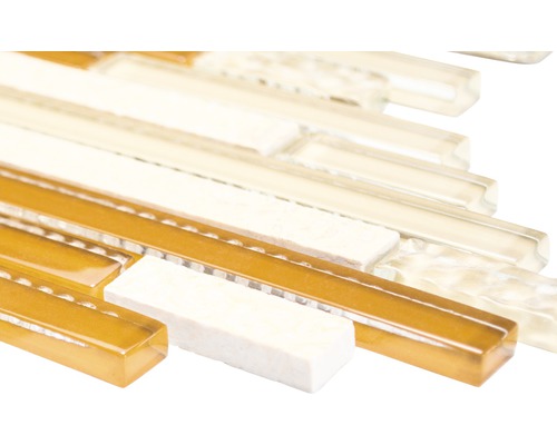 Mosaikfliese aus Glas und Naturstein