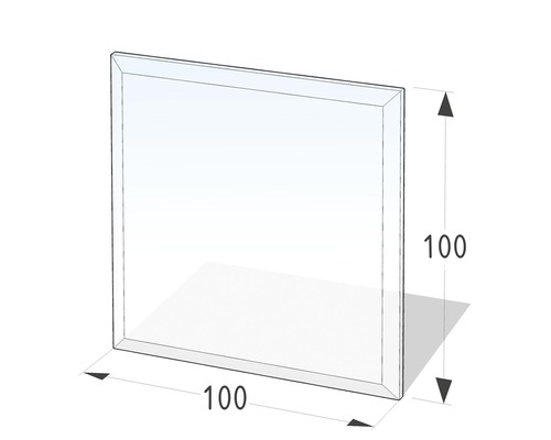 Plaque de protection en verre contre les étincelles carrée 100x100 cm