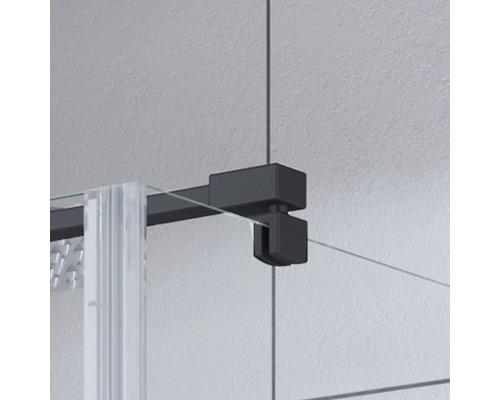 Gros plan sur les accessoires de cabine de douche avec barre de stabilisation