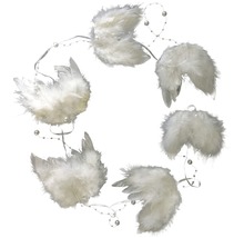 Couronne décorative en plumes avec perles pour les fêtes