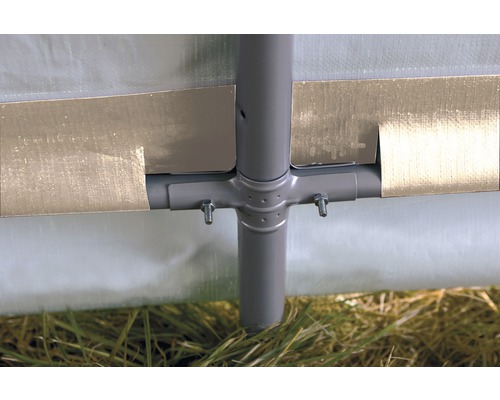 Vue détaillée de l''armature de la tente avec vis