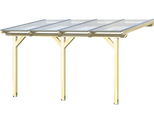 Holzcarport mit transparentem Dach