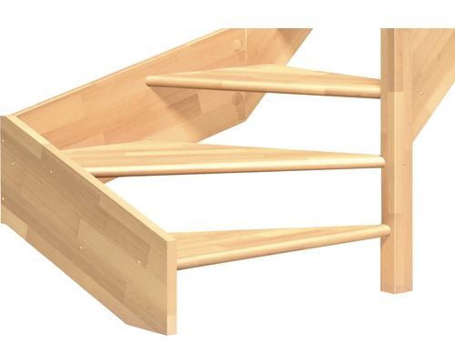 Gros plan d''un escalier en bois avec marches tournantes