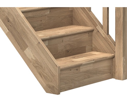 Detailansicht einer Holztreppe