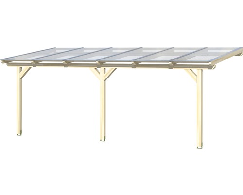 Carport aus Holz mit lichtdurchlässigem Dach