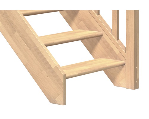 Detailansicht einer Holztreppe