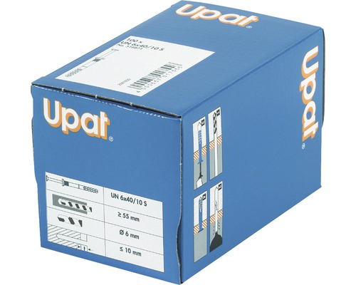 Emballage de chevilles universelles Upat UN 6x40/10 S, 100 pièces