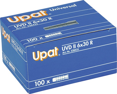 Upat Universal Dübel UVD II 6x30 R, 100 Stück in einer Packung
