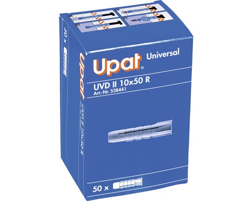 Verpackung Upat Universal Dübel UVD II 10x50 R, 50 Stück