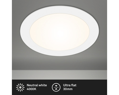 Spot à encastrer LED IP23 12W 1200 lm 4000 K blanc neutre rond blanc Ø 170/160 mm 230V