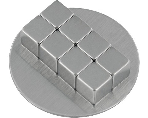 Jeu de construction magnétique avec blocs carrés sur une base ronde